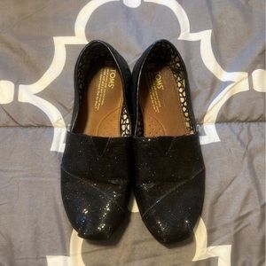 Toms black glitter sz 9